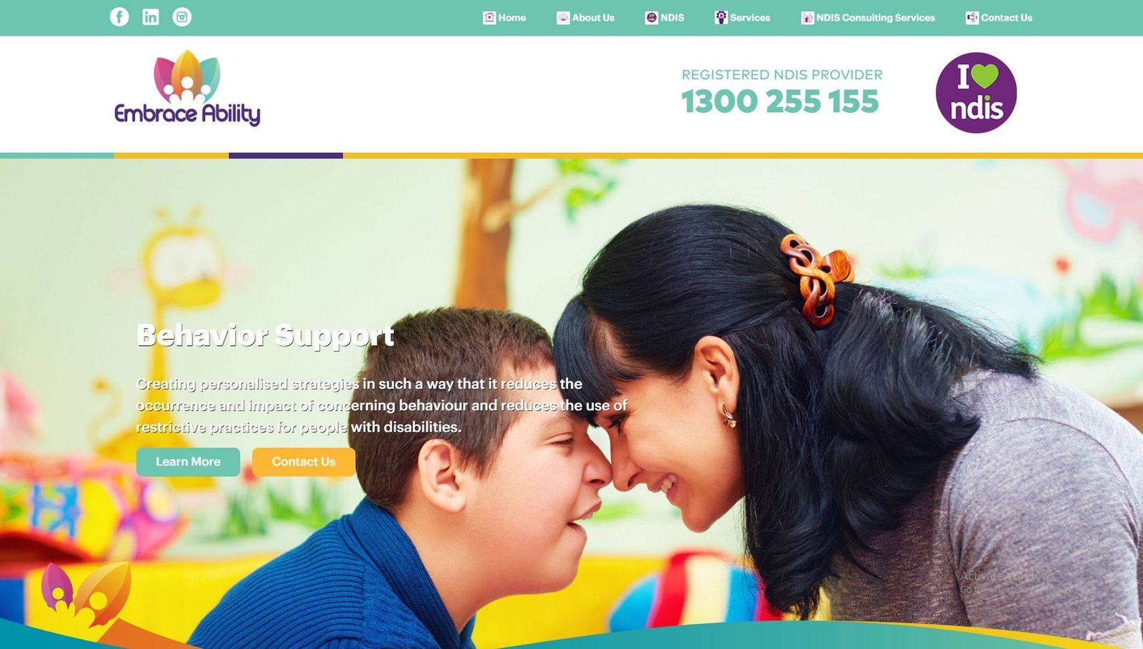 Embrace Ability project screen